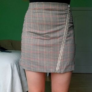 Plaid Zipper Skirt
